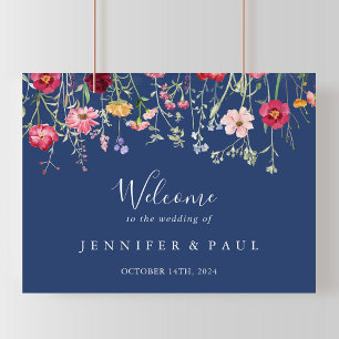 Boho Multicolor Wildflower Wedding Welkomstbord Poster