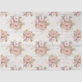 BOHO MUND Floral Script Ephemera Wood Decoupage T Tissuepapier (Voorkant)