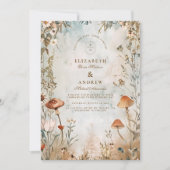 Boho Mushroom Wildflower Wedding Kaart (Voorkant)