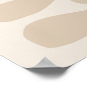 Boho Muted Beige Neutrale Botanische Abstracte Kun Poster (Hoek)