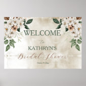 Boho Muted Herfst Floral Vrijgezellenfeest Poster (Voorkant)