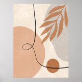 Boho Muted Neutral Abstracte Botanische Wandkunst Poster (Voorkant)