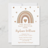 Boho Muted Rainbow Baby Shower Invitation (Devant)