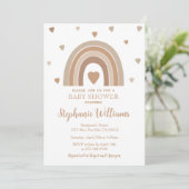Boho Muted Rainbow Baby Shower Invitation (Debout devant)
