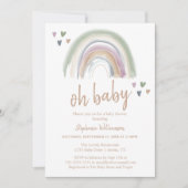 Boho Muted Rainbow Baby shower Kaart (Voorkant)