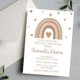 Boho Muted Rainbow Bridal Shower Invitation Kaart