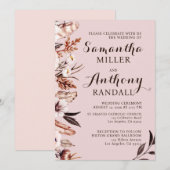 Boho Muted Watercolor Faire-part de mariage (Devant / Derrière)