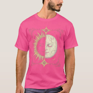 Boho Mysterieuze Zon En Maan Gezicht Gelijkwaardig T-shirt