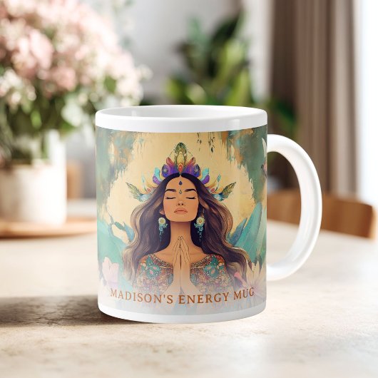 Boho Mystic Energy Spiritual Woman Custom Extra Grote Beker