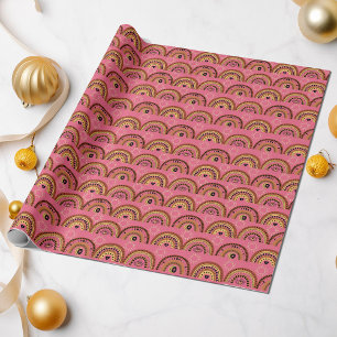 Boho Mystic Eye Rainbow Roos Achtergrond Cadeaupapier