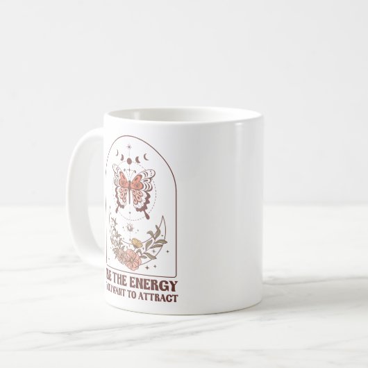 Boho Mystieke Bloemenvlinder Koffiemok (Voorkant links)