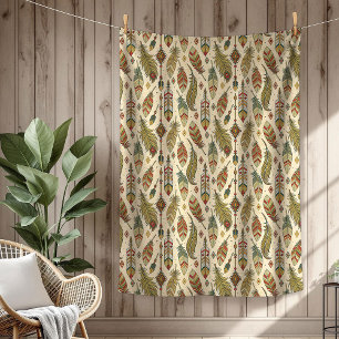 Boho Native Authentic Tribal Etnische Veren Pijl Fleece Deken