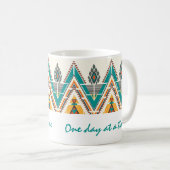 Boho Native Pattern Tribal "One day at a Time" Koffiemok (Voorkant rechts)