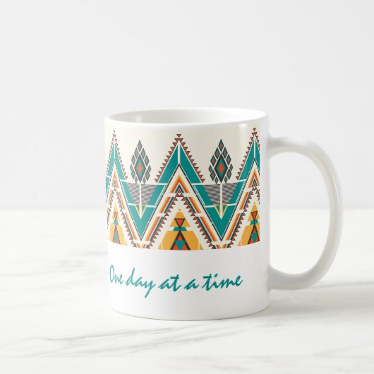 Boho Native Pattern Tribal "One day at a Time" Koffiemok (Rechts)