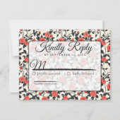 Boho Nature Rose Flower Spring Wedding Rsvp Card (Devant)