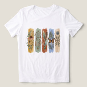 Boho Natuur Elementen Aquarel Aardse Esthetiek Tri-Blend Shirt