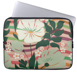 Boho natuur liefhebbers bloemmotief laptop sleeve