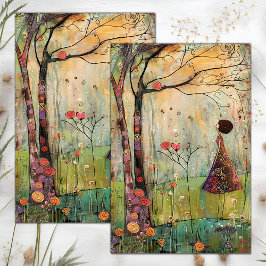 BOHO NATUUR MEISJE DECOUPAGE TISSUEPAPIER
