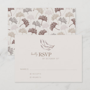 Boho Natuur Neutraal Botanisch Trouwen Eenvoudig RSVP Kaartje