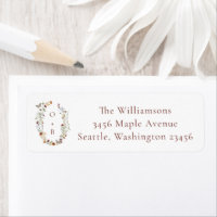 Boho Natuur Wildbloemen Monogram Retouradres