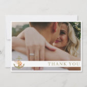 Boho Nautical Beach Mariage photo Carte de remerci (Devant)