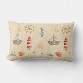 Boho Nautical Boat Vuurtoren Patroon Kussen (Voorkant)