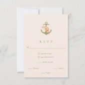 Boho nautische anker bruiloft RSVP Response Kaart (Voorkant)