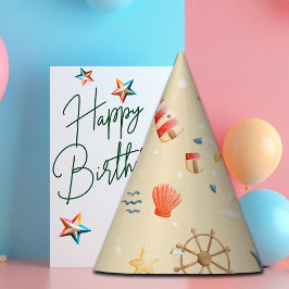 Boho Nautische Boot Vuurtoren Patroon Verjaardag Feesthoedjes