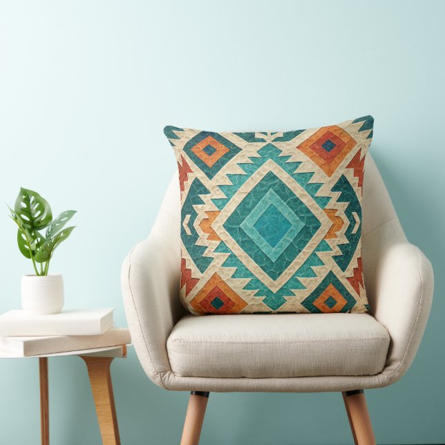 Boho Navajo Tribal Throw Pillow Kussen (Stoel)