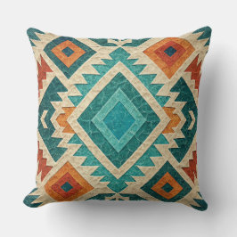Boho Navajo Tribal Throw Pillow Kussen