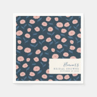 Boho Navy and Pink Floral Pattern Vrijgezellenfees