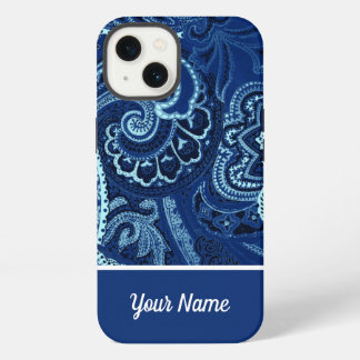 Boho Navy Blue Bandanna iPhone 13 Hoesje