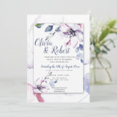 Boho Navy Blue en Waterverf Apple Blossom Kaart (Staand voorkant)