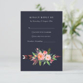 BOHO NAVY COUNTRY BLUSH FLROW FLORAL MARIAGE RSVP (Debout devant)