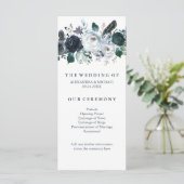 Boho Navy Peony | Programme de mariage (Debout devant)