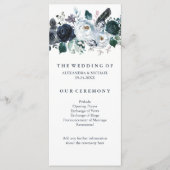 Boho Navy Peony | Programme de mariage (Devant)