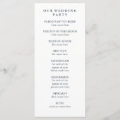 Boho Navy Peony | Trouwprogramma Programma (Achterkant)