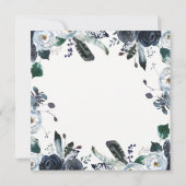 Boho Navy Peony Wedding Save the Date (Achterkant)