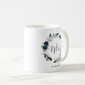 Boho Navy Pioen Bloemen krans | de heer Koffiemok (Voorkant rechts)