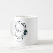 Boho Navy Pioen Bloemen krans | de heer Koffiemok (Voorkant links)