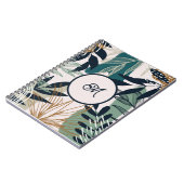 Boho Navy Teal Goud Bladeren Notitieboek (Linkerzijde)