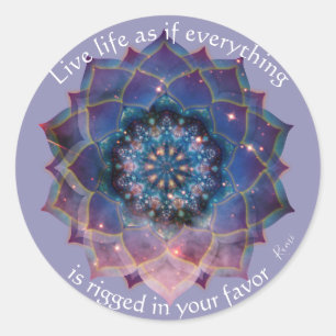 Boho Nebula Bloom Mandala-ontwerp Ronde Sticker