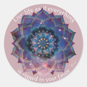 Boho Nebula Bloom Mandala-ontwerp Ronde Sticker