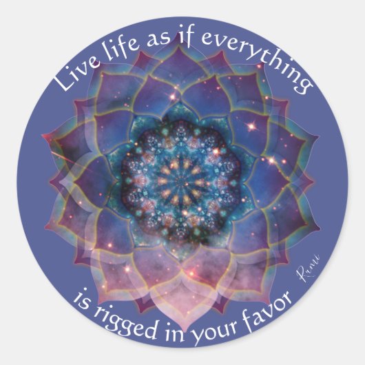 Boho Nebula Bloom | Mandala-ontwerp Ronde Sticker (Voorkant)