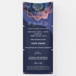 Boho Nebula Bloom Mandala-ontwerp Spandoek