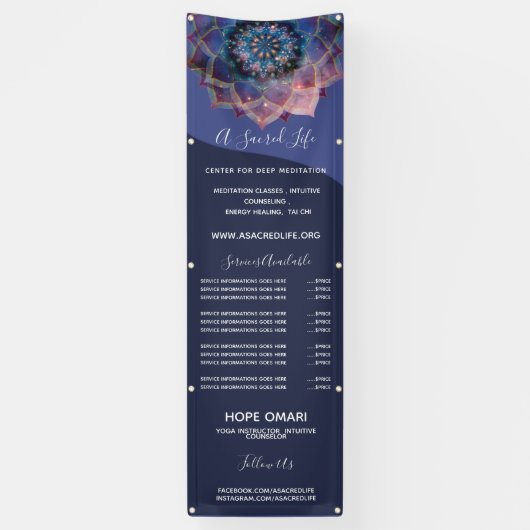 Boho Nebula Bloom | Mandala-ontwerp Spandoek (Verticaal)