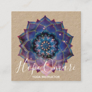 Boho Nebula Bloom   Mandala-ontwerp Vierkante Visitekaartje