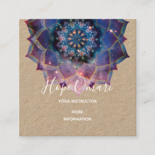 Boho Nebula Bloom   Mandala-ontwerp Vierkante Visitekaartje