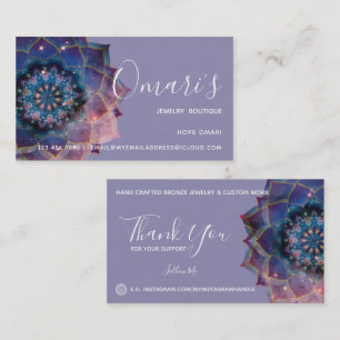 Boho Nebula Bloom Mandala-ontwerp Visitekaartje