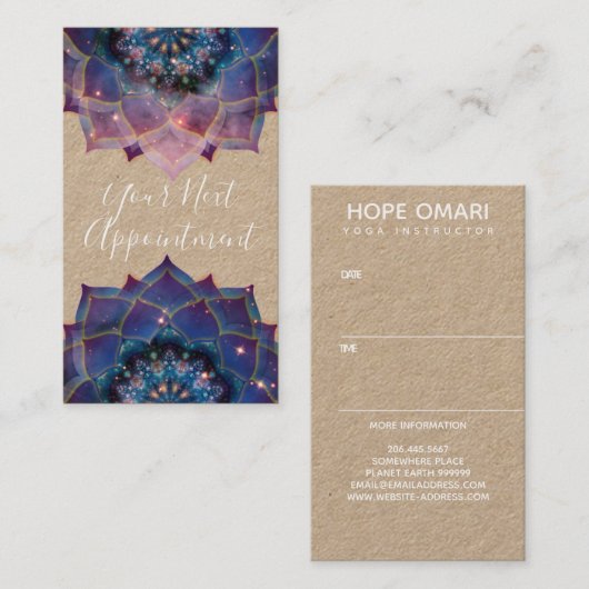 Boho Nebula Mandala, Mystical Afsprakenkaartje (Voorkant / Achterkant)